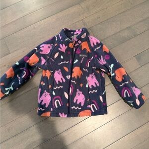 Columbia Kids' Navy Fleece Jacket with Pink and Orange Print
